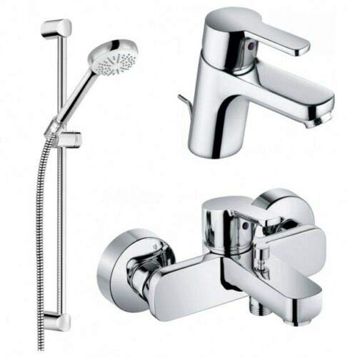 Kludi Logo Neo Complete Set 3 in 1 Floor Bath Shower Mixer Shower Set Chrome