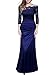 Miusol Women's Retro Off Shouler Floral Lace Ruched Bridesmaid Maxi Dress