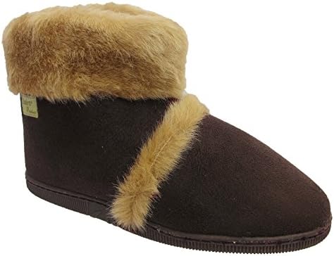 Mens Cooler Brand Thick Sole Warm Snugg Boot Slipper Microsuede Outer with Thick Fluffy Collar and Lining Thick Sole
