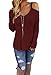 Dokotoo Womens Fashion 2017 Ladies Casual Cold Open Shoulder Loose Knitted Sweater Pullover Tops Under 20 Large Wine