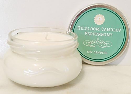 Pure Peppermint Essential Oil Scented Soy Candle - Handmade, 3.3oz