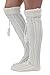 Modern Boho Tall Boot Socks Women's Tall Knit Alpine Style Tie Socks Ivory