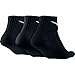 NIKE Unisex Performance Cushion Quarter Training Socks (3 Pairs), Black/White, X-Large