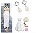 Camellia Flower Fashion Jewelry Chandelier Dangle Drop Stud Celebrity Design Earrings with Imitation Pearls (MISASHA gold circle rhinestones)