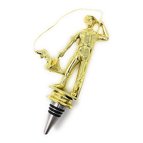Fisherman Wine Bottle Stopper - Handmade with Stainless Steel Base and Repurposed Trophy Top