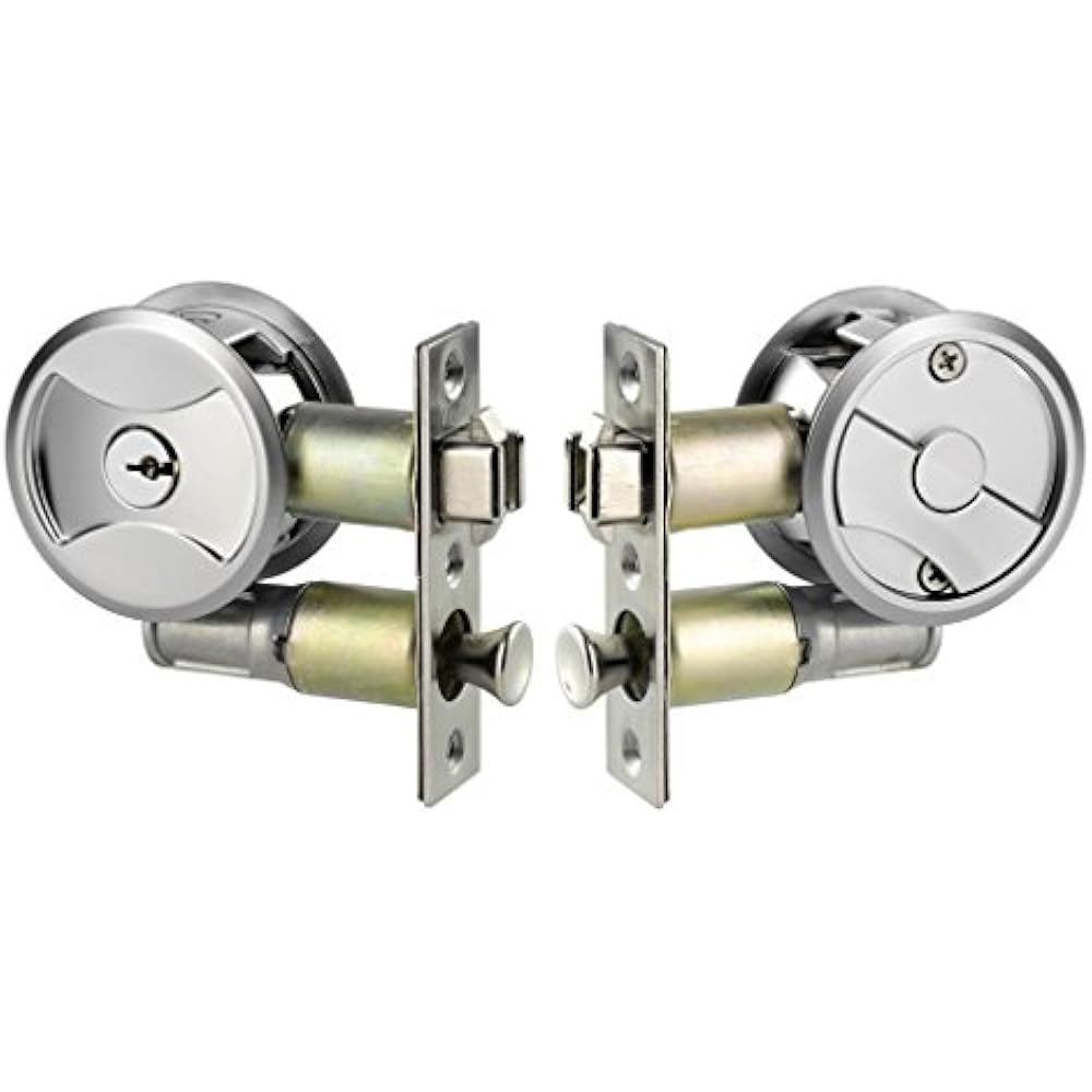 Keyed Pocket Sliding Door Lock CL4ENTR Matte Silver eBay