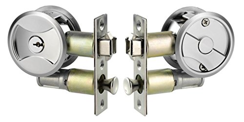 Keyed Pocket Sliding Door Lock CL4ENTR Matte Silver