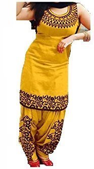vrundavan fashion women's cotton salwar suit(vf51_yellow_free size)