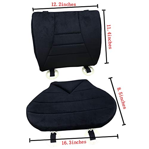 Big Hippo Orthopedic Seat Cushion and Lumbar Support Pillow for Car, Truck, Office Chair and Wheelchair - Car Seat Cushion for Lower Back, Tailbone, Hip, Coccyx & Sciatica Pain Relief 2PC