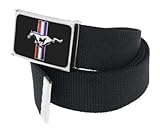 Ford Mustang Logo Buckle with Black Web Belt