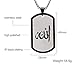Stainless Steel Allah Dog Pendant Necklace,Arabic Islamic Muslim Religious Jewelry