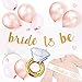 Rose Gold Bachelorette Party Decorations | Premium Bachelorette Shower Decorations Including 12 Balloons, 1 Tiara, 1 Ring Balloon, 1 Gold Banner, 1 Rose Gold Picture Background, and 1 Bride to Be Sash