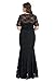 myfeel Women Plus Size Lace Ruched Empire Waist Sweetheart Mermaid Fishtail Cocktail Evening Dress 2X Black