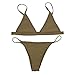 RELTANGL Women's Bikini Triangle Top Brazilian Bottom Swimwear Bikini Set, Brown, Small, 2 Piece