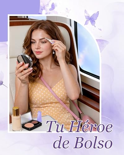 Rechargeable Electric Female Facial Epilator: 2 in 1 Pain-Free Eyebrow Trimmer/Waterproof for Lip/Chin/Cheeks- Women Gift (Purple)