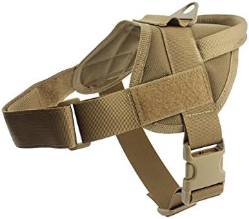 Yunlep Tactical K9 Dog Vest Harness Service Dog Vest Nylon Patrol Training Harness for Dog Outdoor Sports (L, Coyote Brown)