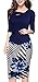 HOMEYEE Women's Elegant Chic Bodycon Formal Dress B288 (L, L+Dark Blue)
