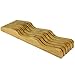 Organic Bamboo Knife Block Organizer, Heim Concept In- Drawer Premium Bamboo Wood Knife Storage Block - Holds Up To 16 Knives