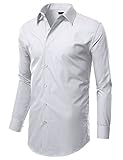 MONDAYSUIT Mens Slim Fit Dress Shirt w/ Reversible Cuff (Big&Tall Available)