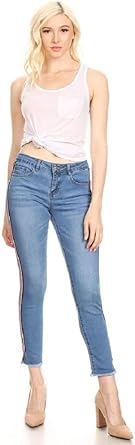 white side stripe jeans womens