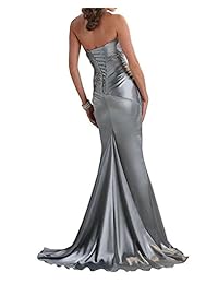 APXPF vestido de noche de sirena con cuentas largas para mujer