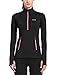 Baleaf Women's Thermal Fleece Half Zip Running Top Black Size XS