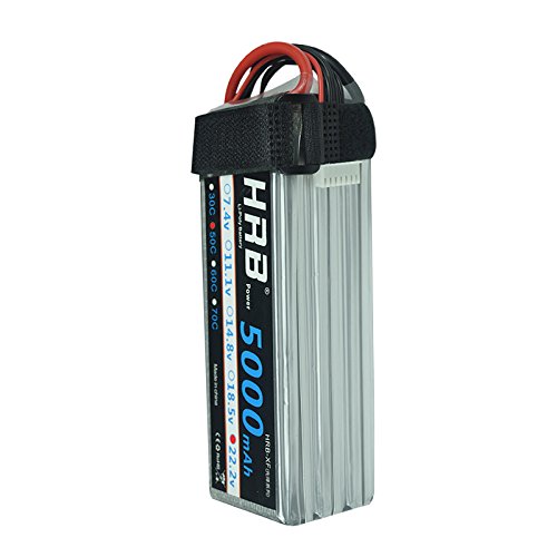 HRB 2pcs 6S 5000mAh 22.2v 50C-100C with EC5 Plug RC Lipo Battery For RC Quadcopter Airplane Helicopter Car Truck 500 600 Helicopter(6.1×1.89×1.81inch) - Thumbnail 3