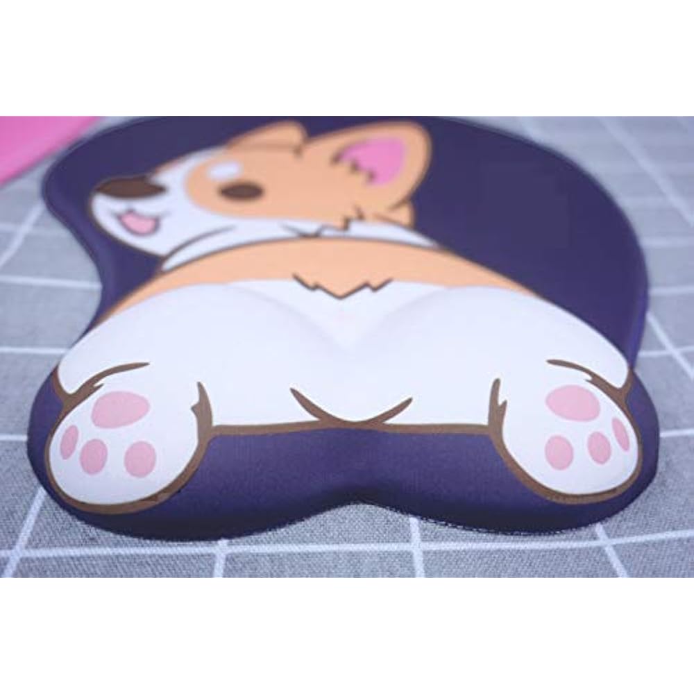 Mouse Pad Wrist Support 3D Butt Mousepad Anime Dog Non Slip