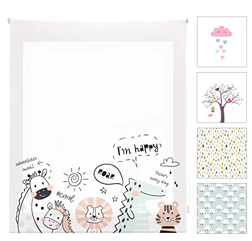 Blindecor Zoocool Childrens Translucent Roller Blind, 110 x 180 cm (W x H),