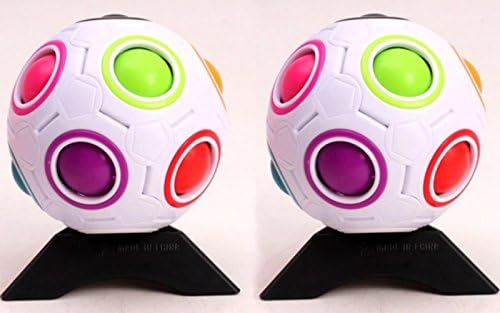 Qtimal 2 Pack Magic Rainbow Ball cube Fidget toy puzzle Magic Rainbow ball puzzle Fun fidget