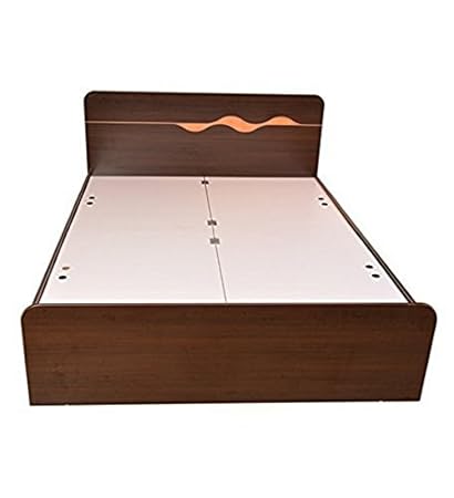 HomeTown Swirl Queen Bed with Box Storage (Matt Finish, Brown)