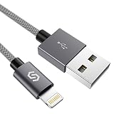 Syncwire Nylon Braided iPhone Charger Lightning Cable - 3.3ft/1M [Apple MFi Certified]  iPhone Charging Cord for iPhone Xs Max/XS/XR/X, 8 7 6S 6 Plus, SE, 5S, 5C, 5, iPad Mini/Air/Pro & More - Grey