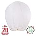 Sky High  Fully assembled and Fully biodegradable Chinese lanterns, 20-pack, white