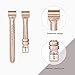 bayite Bands Compatible with Fitbit Charge 2, Slim Genuine Leather Band Replacement Accessories Strap Charge2 Women Men (Rose Gold, 5.5 Inch - 6.7 Inch)