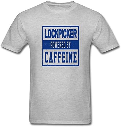 SYBING Men's Lockpicker Powered By Caffeine T-Shirt