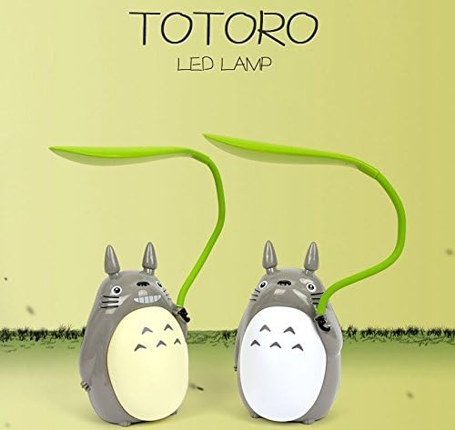 Totoro Leaf LED Night Light [White, Green], children reading night light, night desk lamp, USB power supply (White Belly)