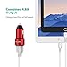 USB Car Charger RAVPower 24W 4.8A Metal Dual Car Adapter, Compatible iPhone Xs XS Max XR X 8 7 Plus, iPad Pro Air Mini, Galaxy S9 S8 S7 S6 Edge Note, Tablet and More (Red)