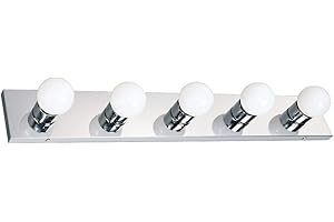 Design House 509653 5-Light Vanity Strip Light Contemporary Dimmable for Bathroom, Bedroom, Makeup Vanity, Polished Chrome