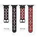 Compatible Apple Watch Band 40mm 38mm, Alritz Silicone Sport Strap Replacement for Apple Watch Series 4/Series 3/Series 2/Series 1/Nike+, Black Red