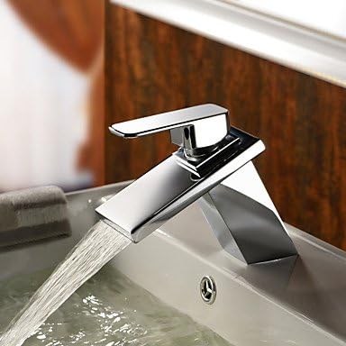 FF Brass Waterfall Bathroom Sink Faucet