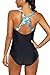BeautyIn Women's One Piece Swimsuits Boyleg Sports Swimwear, Blue, 2XL