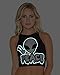 iHeartRaves Out of This World Alien Fitted Crop Tank Top for Raves, Festivals, Summer, Beach, Casual Wear (Medium, Black)
