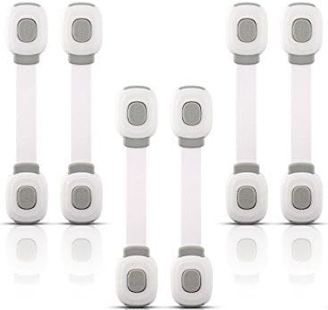 6 Pack | Child Safety Cabinet Lock | Best Child Safety Lock | Toddler Safety Latch | Baby Proof Cabinets, Cupboards, Drawers, Sliding Door, Toilets, Refrigerators, Appliances, Ovens | 3M Adhesive