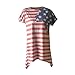 Lkous Women Fashion Sleeveless T-shirt American Flag Printed Camisole Tank Tops (US12-14, Red stripe)