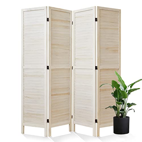 Room Dividers and Folding Privacy Screens, Wood Louvered Separators Divider Wall for