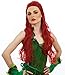 ALLAURA Poison Ivy Wig 30” Long Red Wavy Wig – Heat Resistant One Size Fits All Non-itch, Reusable Ideal for Hippie Cosplay Anime