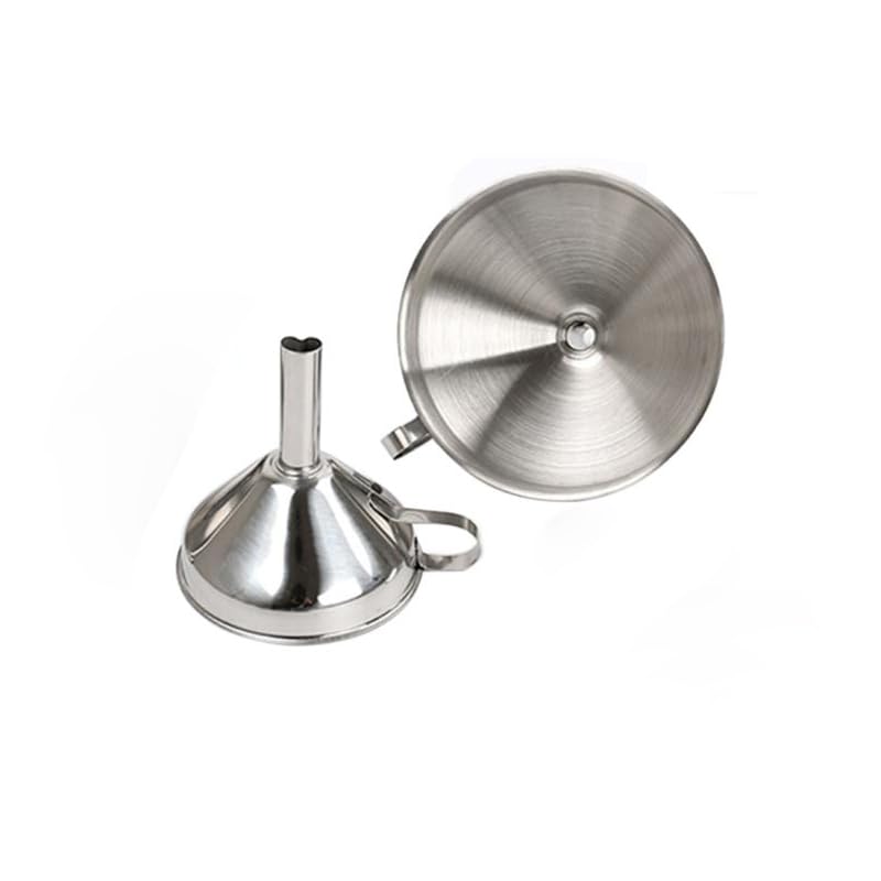 Stainless Steel Funnel, Kitchen Funnels with Handles, Sizes Large to Small Funnels for Transferring for Transferring Fluid,Liquid,Oil,Powder,and Making Jam (11CM)