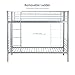 Mecor Metal Bunk Bed-Twin over Twin Undetachable Bunk Beds Frame with Movable Ladder, Metal Slats For Kids/Teens/Adult/Children-Silver