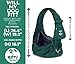 Puppy Eyes Soft Pet Carrier Sling Comfortable and Adjustable Dog Sling Ideal for Small & Medium Dogs up to 16 Pounds - Lightweight & Easy-Care Dog Carrier with Safety Mesh and Safety Leash(Green)