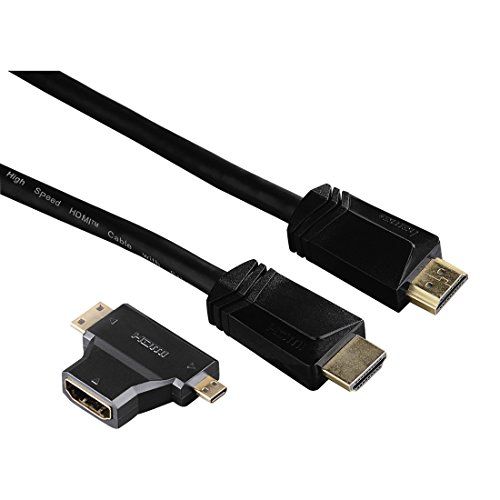 Hama Câble HDMI™ grande vitesse (connecteur mâle - mâle, Ethernet, 1,5 m, adaptateur HDMI™ vers Type A ou Type C) Noir